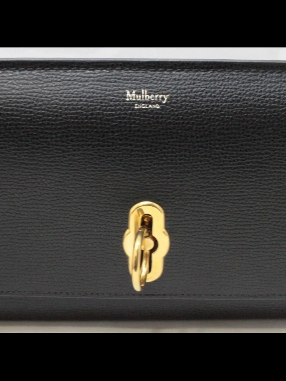 Mulberry Black Pebbled Leather Shoulder Bag with Gold Hardware
